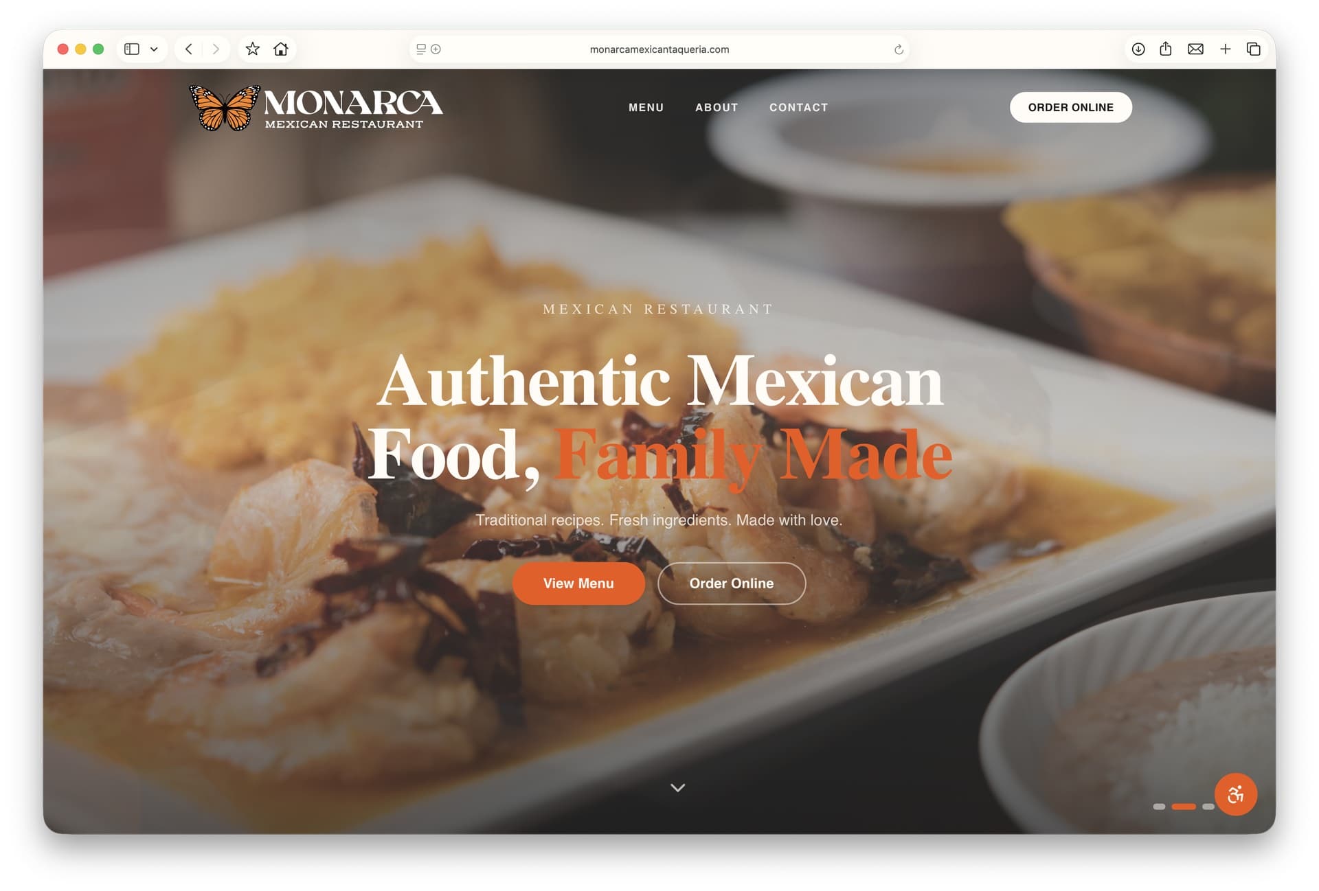 Restaurant Website highlight